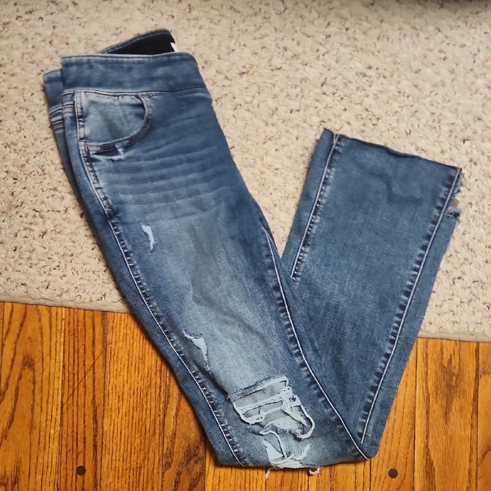 Distressed Blue Women's Jeans - Picture 3 of 3